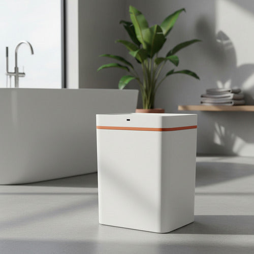 Cesto De Basura De 15l Con Sensor Inteligente Vivendi 51303 Blanco