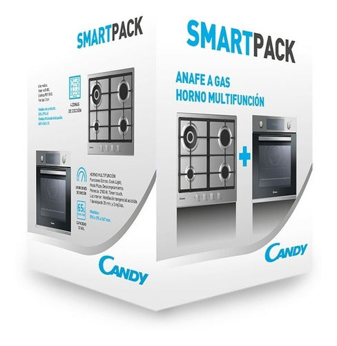 Combo Candy Horno Electrico Fcp605x + Anafe A Gas Chg6brwpx Plateado