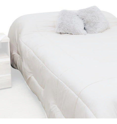 Acolchado Grueso Simil Tussor Fp Home Premium 1-1/2 Plaza Cs Blanco Lisa