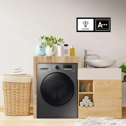 Lavarropas Automático Samsung Inverter Hasta 7kg Color Inox Ww70aa46bx
