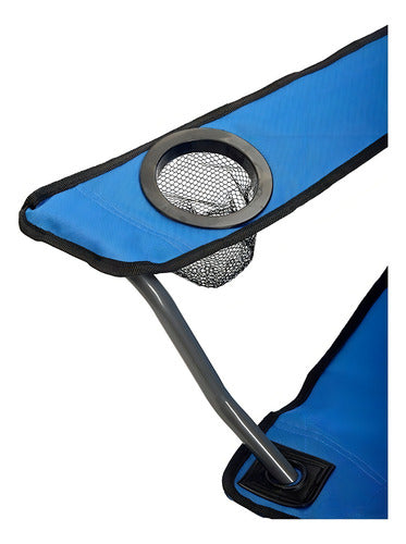 Silla Director Plegable Camping Bj-1803 Azul Porta Vaso Comodidad