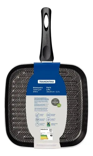 Bifera Cuadrada Tramontina Paris Plancha Antiadherente 28cm Marrón Oscuro