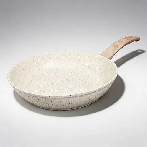Set Sartenes Carol 20/24/30 Granito Crema Induccion Crema