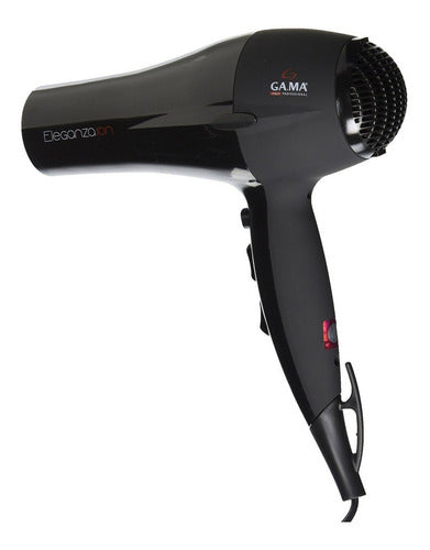 Secador De Pelo Ga.ma Eleganza Ion 2400w 3 Temp 2 Vel Negro