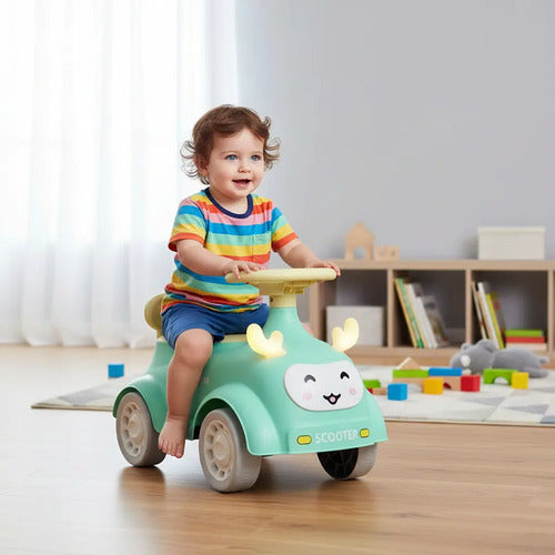 Pata Pata Mobi Bebesit Rod-130a Con Luces Musica Y Baul Verde