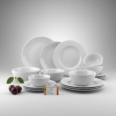Juego Vajilla De 24 Piezas Vivendi Plato Plano Redondo Sopa Blanco Lisa
