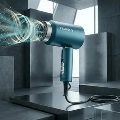 Secador De Cabello Yelmo Sc-3655 Fold Go 1600w Bivolt Plegab Azul Petróleo