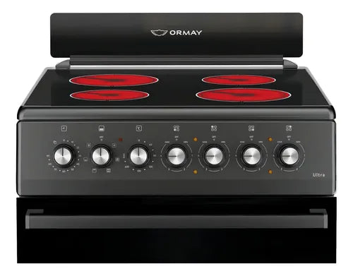 Cocina Eléctrica Ormay Ultra Negra Con 4 Hornallas Y Horno De 64l Negro