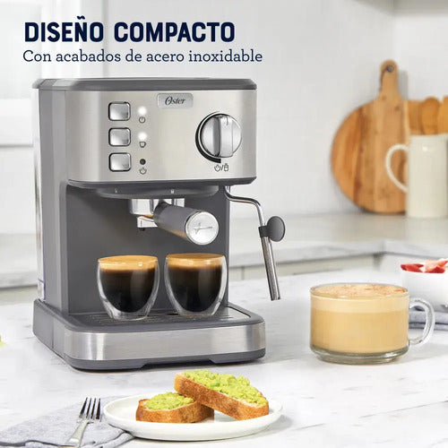 Cafetera Espresso Oster 15 Bares Bvstem5 Plateado