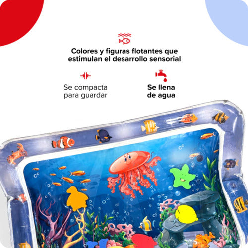 Alfombra De Agua 121-a Bebesit Agua Marina Pvc Bpa Free Celeste