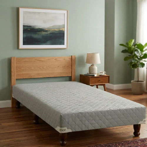 Base Sommier 1 Plaza Cannon Gris Sab De 190x80x21 Cm Gris