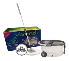 Balde Mopa Centrifugo 360 Escurridor Trapeador Acero Inox Beige