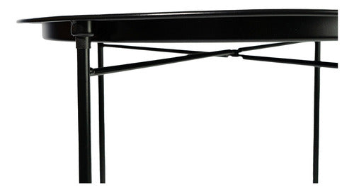 Mesa Ratona Auxiliar Redonda Plegable Bandeja Desmontable Negro