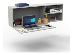 Escritorio Flotante De Pared Smart Delos Dsm07 Roble Blanco Roble/blanco