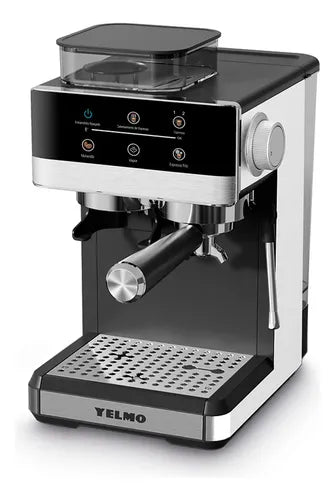 Cafetera Eléctrica Digital Semiautomática Yelmo Ce5125 20 Bares Negro Café En Granos Y Café Molido 20 Bares
