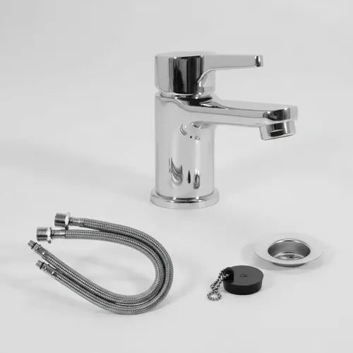 Griferia Lavatorio Fv 0181/g9 Alba Monocomando Baño Pileta Plateado Brillante