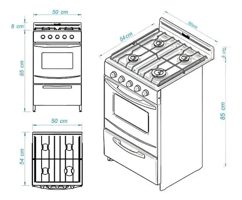 Cocina A Gas Escorial Candor S2 Color Blanco Gas Natural Blanco