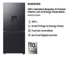 Heladera No Frost Samsung Rb45dg6300b1 Smart Space Max Black Doi