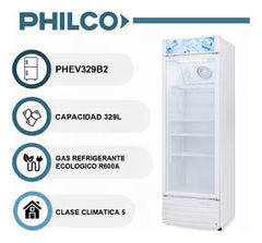 Heladera Exhibidora Vertical Philco Phev329b2 Blanca 329l C Blanco