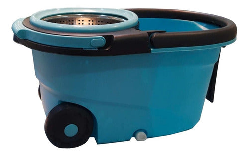 Balde Mopa Centrifugo 360 Escurridor Trapeador Ruedas Azul