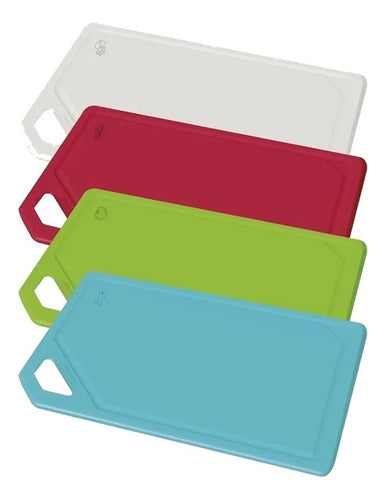 Juego De 4 Tablas De Picar + 1 Soporte Tramontina Color Mix Liso