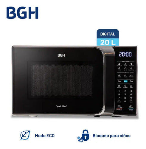 Microondas Digital Bgh B120dn20i 20lt Negro