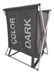 Cesto Organizador Para Ropa Sucia Plegable De 2 Divisiones Gris