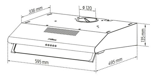 Extractor Purificador De Pared Liliana Purify Kp-991 Inox - Plateado