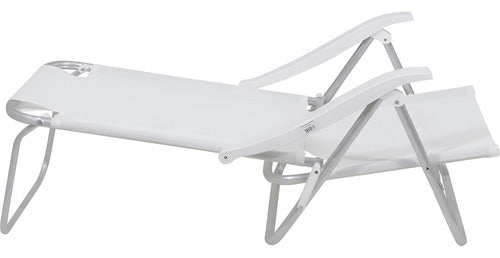 Reposera De 6 Posiciones Bel Sunny Aluminio Pvc Blanco