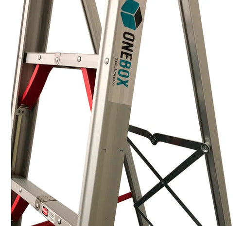Escalera De Aluminio Articulada Portatil One-box Ob-eto180 Gris
