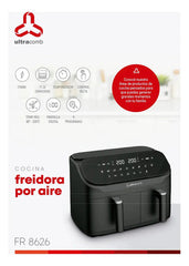 Freidora De Aire Ultracomb Fr-8626 11,2 Litros Con Control De Temperatura Y Superficie Antiadherente Negro