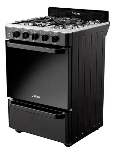 Cocina Drean 56cm Negra Horno 74l Luz Encendido Parrilla Multigas Cd5603an0 Negro