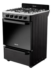 Cocina Drean 56cm Negra Horno 74l Luz Encendido Parrilla Multigas Cd5603an0 Negro
