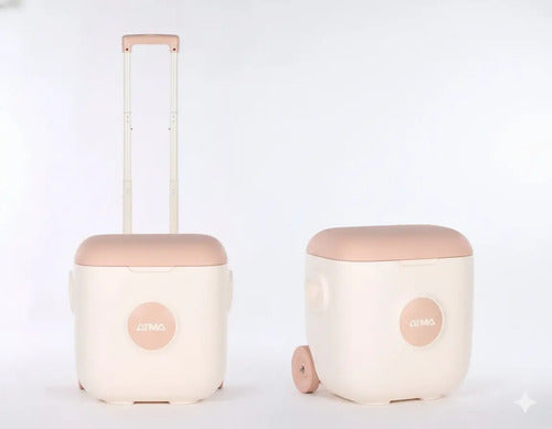 Heladera Conservadora Vintage Atma 305vp 30l C/ Carrito Rosa Rosa