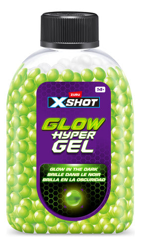 Lanza Hyper Gel Pistola Zuru Xshot Glow In The Dark 5000 Css Verde