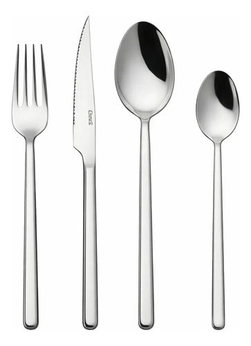 Juego De Cubiertos Premium Carol 16 Piezas Acero Inox Gris