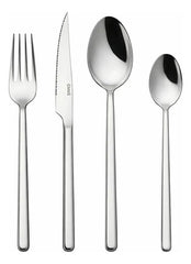 Juego De Cubiertos Premium Carol 16 Piezas Acero Inox Gris