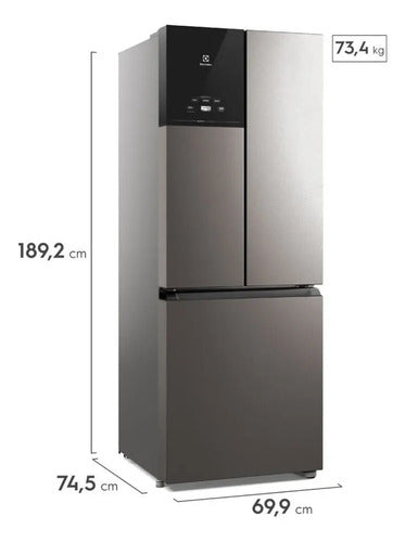 Heladera Electrolux No Frost Inverter Multidoor Im7s 480 Litros Gris
