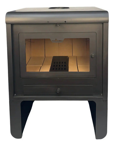 Calefactor A Leña Tromen Pehuen 18000 Kcal/h 120 M² Salamandra Acero