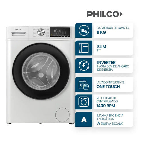 Lavarropas Carga Frontal Philco Phlf112bn Blanco 11kg Blanco