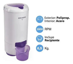 Secarropas Centrífugo Koh-i-noor C765 6.5kg Acero Inoxidable 2800rpm Blanco