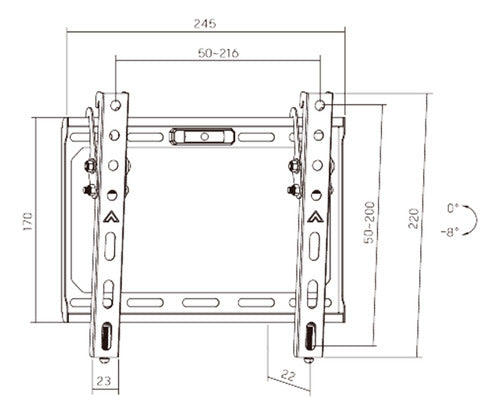 Soporte Fijo Con Inclinacion Tv Led Onebox Fi24 De 13 A 43p Negro