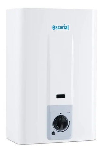 Calefón A Gas Natural Escorial Blanco 14l Sin Llama Piloto Blanco Gn