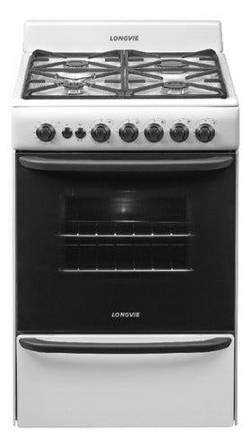 Cocina A Gas De 56cm Longvie 13501bf Blanco C Blanco