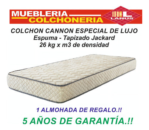 Cannon Espuma Especial De Lujo Colchón 1 1/2 Plaza 100cm X 190cm
