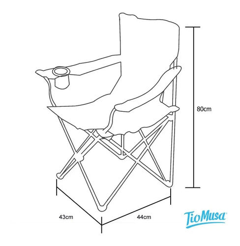 Sillon Director Plegable Reforzado De Acero Porta Vasos Verde