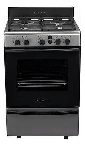 Cocina A Gas Orbis 858ap4m Plana Inoxidable De 55cm Gris/acero