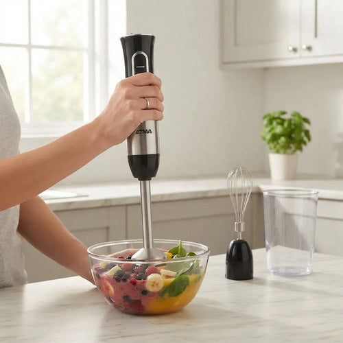 Mixer Licuadora De Mano Atma Lmat21122in Vaso 500ml Batidor Negro