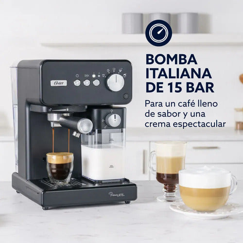 Cafetera Automática Oster Bvstem6604bk Espresso 15 Bares Negro