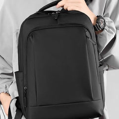 Mochila Porta Notebook De Viaje Urbana De Tela Usb Negro Negro Liso